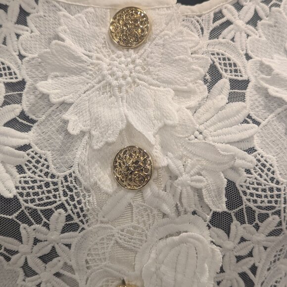 Boston Proper 3D White Lace Top XXS - Picture 3 of 4